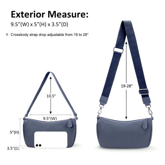 Nhtshadow Blue Genuine Leather Small Crossbody Bags Shoulder :o) - Picture 5 of 7